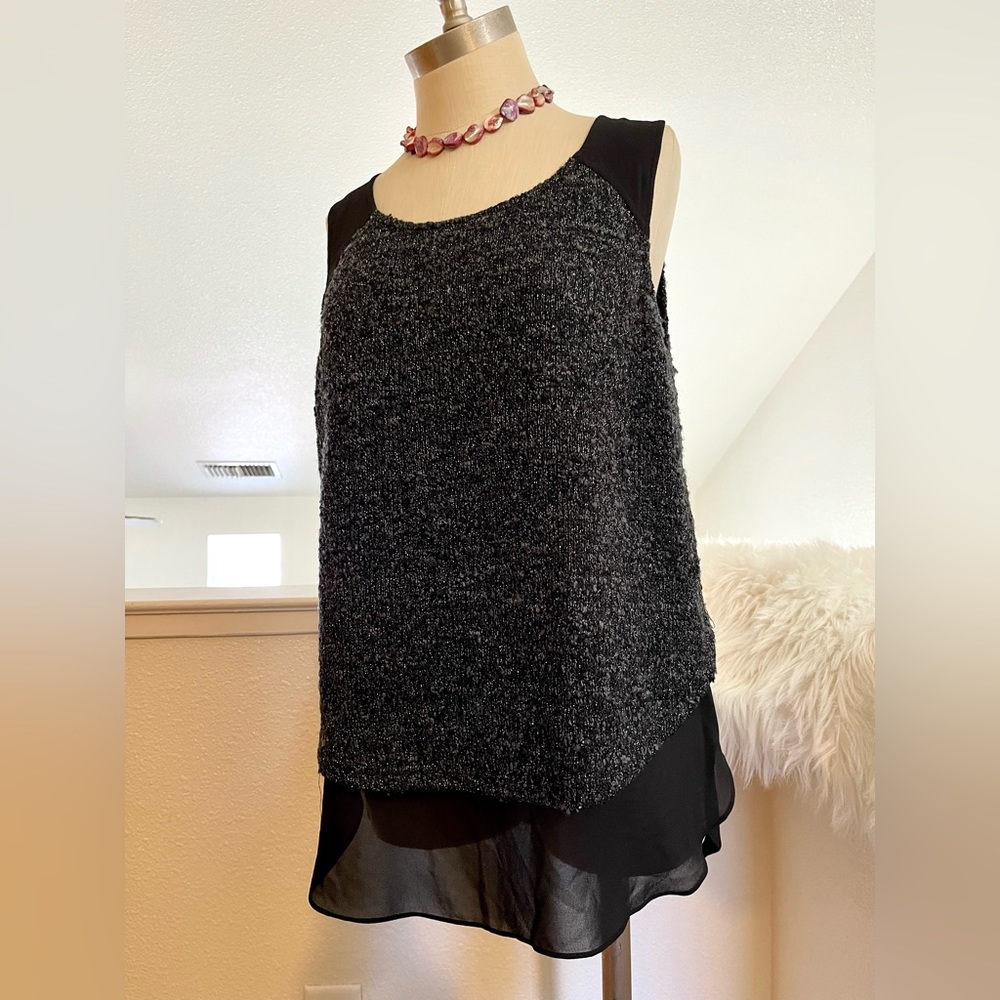 NWT L Black Knit Sanctuary Top